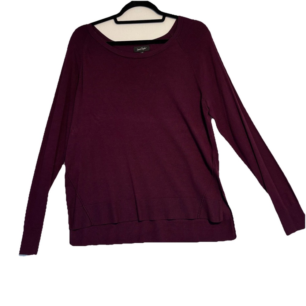 LORD & TAYLOR Purple Long Sleeve Thin Sweater Basic Normcore Career Minimalist L